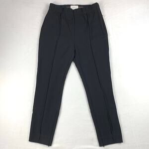 NWT By Anthropologie Black Trousers Womens Medium Pull On Tapered Slim Stretch